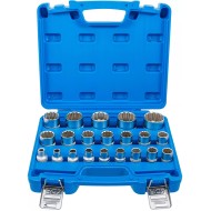 Dugókulcs - crowafej készlet 1/2'' 12 szögű rövid  8-36 mm 21 db-os - BGS