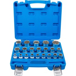 Dugókulcs - crowafej készlet 1/2'' 12 szögű rövid  8-36 mm 21 db-os - BGS Dugókulcs - crowafej készlet 1/2'' 12 szögű rövid  8-36 mm 21 db-os - BGS
