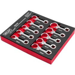 Csillagkulcs adapter készlet nyitott 3/8'' 10 db: 10-19 mm ''Crowfoot'' - Csillagkulcs adapter készlet nyitott 3/8'' 10 db: 10-19 mm ''Crowfoot'' -