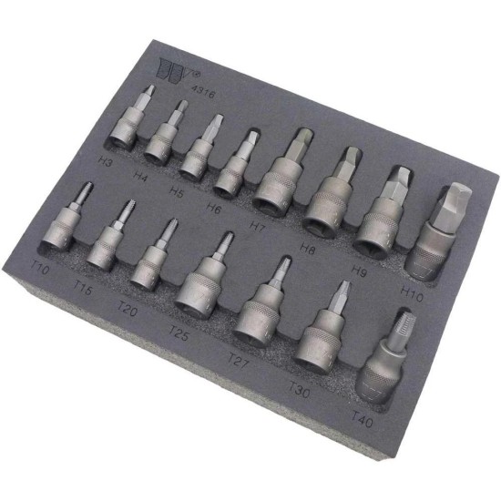 Csavarkiszedő készlet - sérült fejű csavarokhoz Torx-Imbusz 15 db-os - Csavarkiszedő készlet - sérült fejű csavarokhoz Torx-Imbusz 15 db-os -