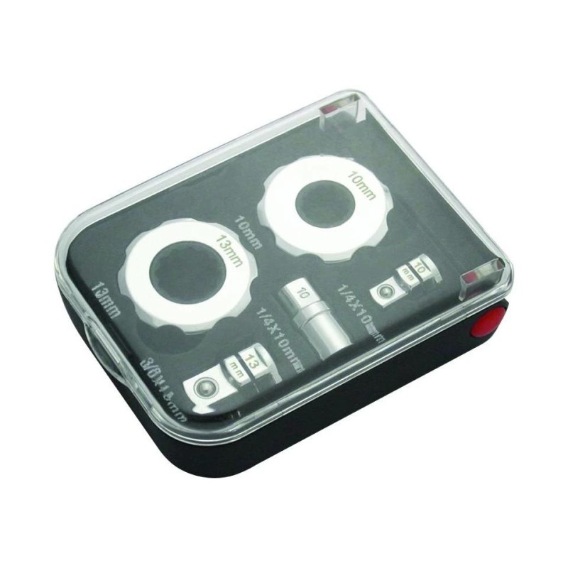 Racsnis fej, marok 1/4'' + 3/8''-os dugókulcs fejekhez + 1/4'' bittartó