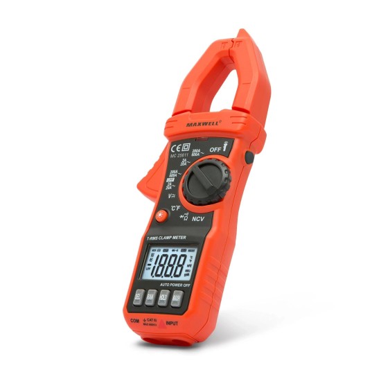 Multimeter, lakatfogós AC/DC 600V / 600A True RMS - Maxwell Multimeter, lakatfogós AC/DC 600V / 600A True RMS - Maxwell