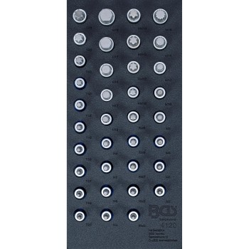 Tálcás BGS Bit 1/2'' Imbusz+Torx+XZN+Ribe készlet 36 db-os 1/3 EVA tálcás