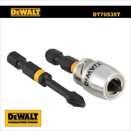 Bit tartó - gipszkartoncsavar-behajt, mágn. PZ2x50 bitekkel - DeWalt (DT70535T)