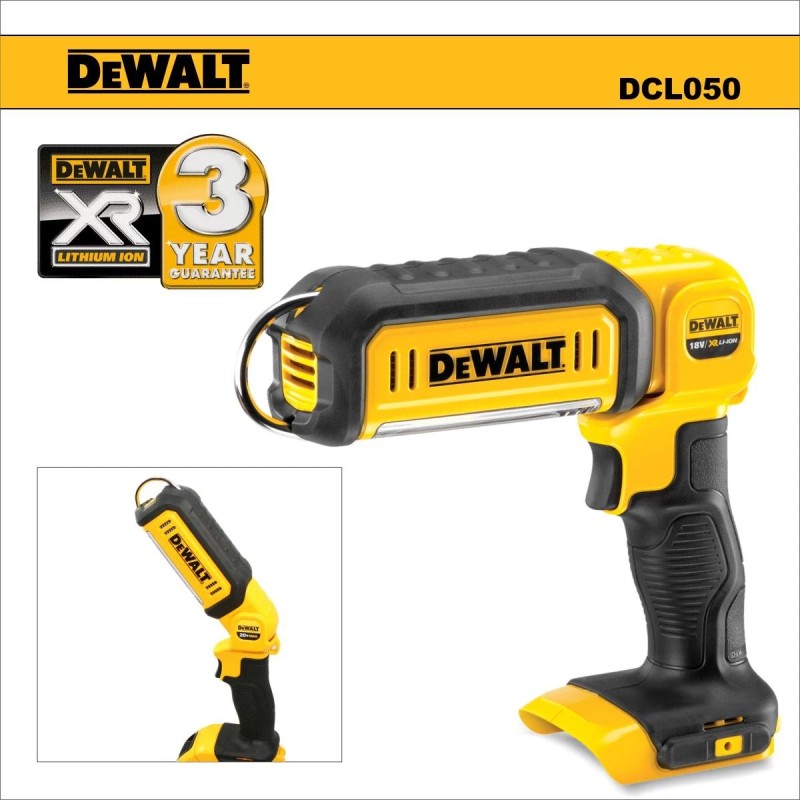 Szerelőlámpa, akkus 18V - akku nélkül - 225-450 Lm DeWalt