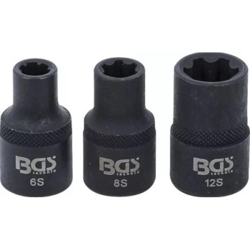 Hengerfej kulcs 1/2'' RIBE készlet Nissan, Renault 3 db: M6S-M8S-M12S - BGS