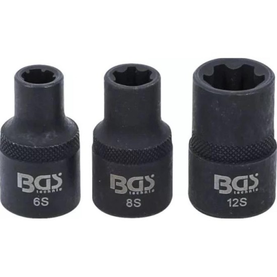 Hengerfej kulcs 1/2'' RIBE készlet Nissan, Renault 3 db: M6S-M8S-M12S - BGS