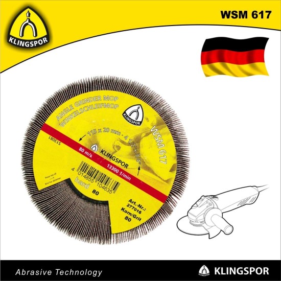 Lamellás csiszolókorong mop, keskeny 125x20 mm M14 P60 - Klingspor