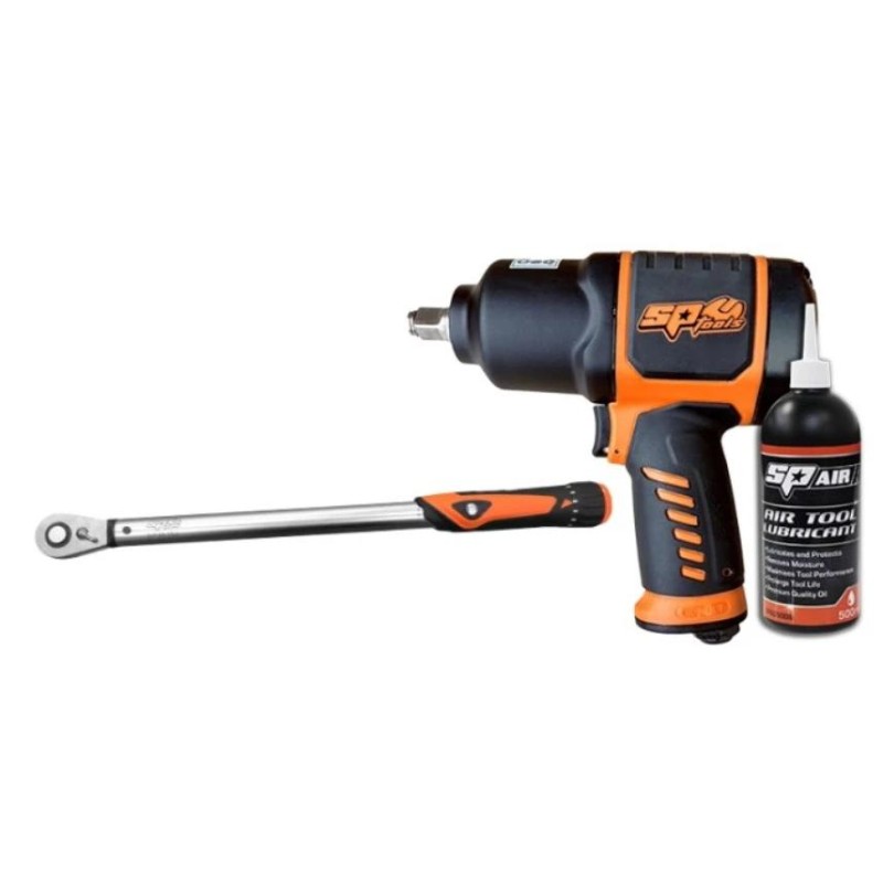 Légkulcs  1/2'' 1800 Nm + 0,5 L Olaj + Nyomatékkulcs 1/2'' 40-200Nm - SP