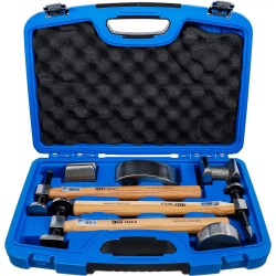 Karosszéria egyengető 7 db-os készlet - idomok + kalapácsok - BGS