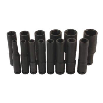 Légkulcsfej készlet 1/2'' 14 db 10-32 mm metrikus 120 mm extra hosszú kiv.