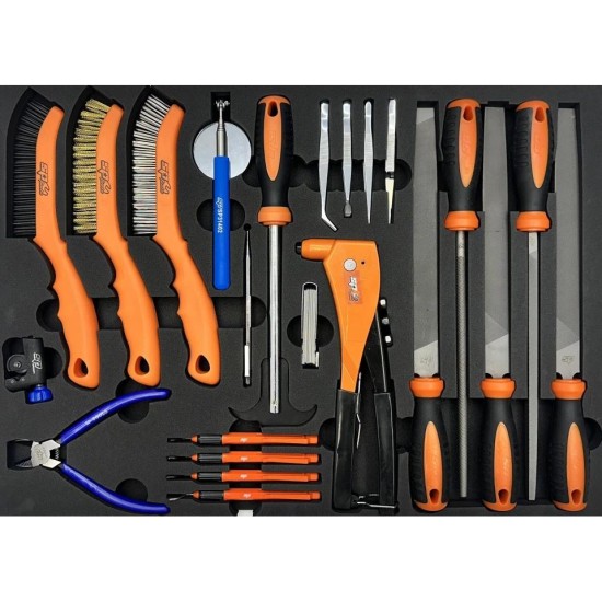Tálcás SP Tools ''M'' Lakatos szerszám készlet 23 db-os