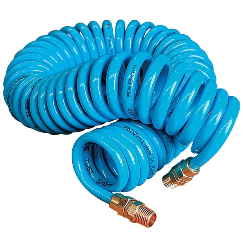 Levegőcső spirál 15 m kék - szerelt  8 mm / 5 mm PU - SP Tools