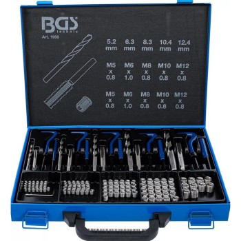 Menetjavító készlet 130 db-os: M5-M6-M8-M10-M12 - BGS Technic