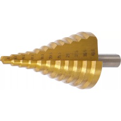 Lemezfúró, lépcsős - 1 db-os HSS 6-40,5 mm TiN bevonat - BGS