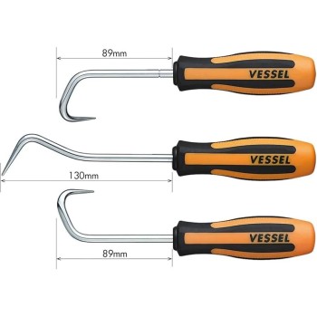 Tömítés kiszedő-kaparó szerelőkampó- 3db-os készlet - VESSEL (970HR3PBE) Tömítés kiszedő-kaparó szerelőkampó- 3db-os készlet - VESSEL (970HR3PBE)