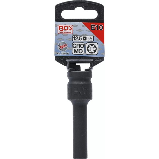 Légkulcsfej 1/2'' belső E-torx E10 hosszított - BGS