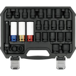 Légkulcsfej készlet 1/2'' 24 db  10-24 mm + E10-E24 -