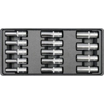 Dugókulcs készlet  14 db-os szerszámos kocsiba tálcás 1/2'' - 1/3 - Yato