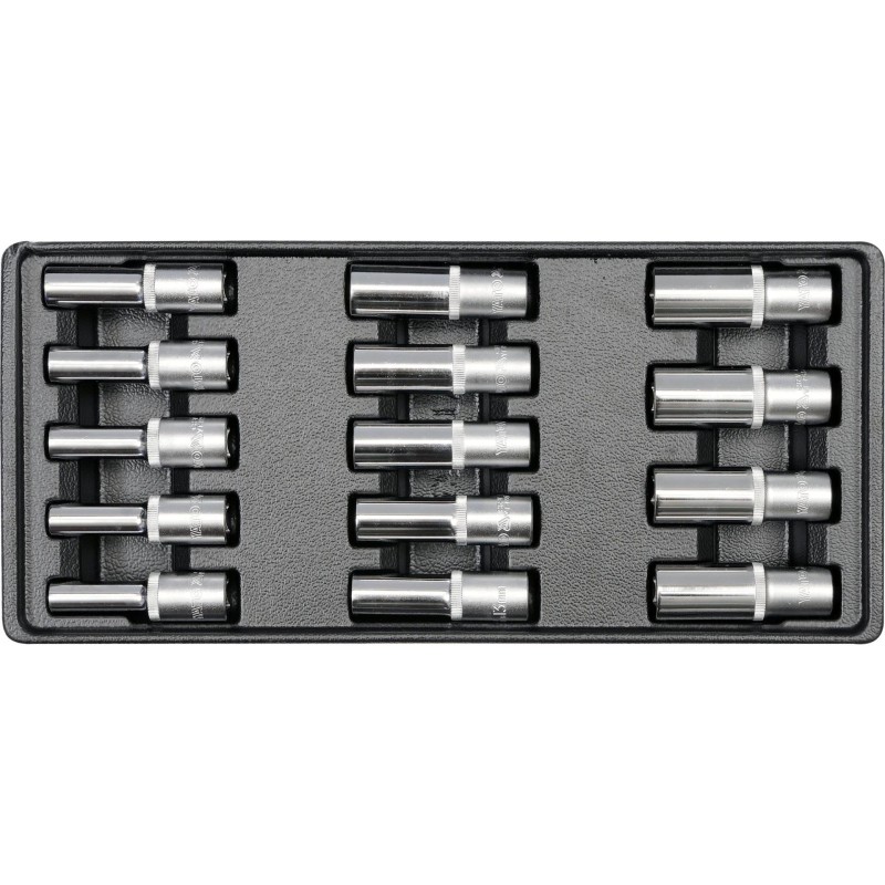 Dugókulcs készlet  14 db-os szerszámos kocsiba tálcás 1/2'' - 1/3 - Yato