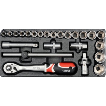 Dugókulcs készlet  24 db-os szerszámos kocsiba tálcás 1/2'' - 1/3 - Yato