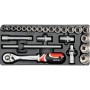 Dugókulcs készlet  24 db-os szerszámos kocsiba tálcás 1/2'' - 1/3 - Yato