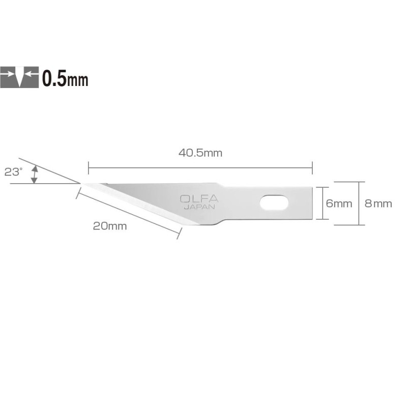 Penge OLFA dekor és hobby késhez 0.5 mm 100db-os (KB4-S/100)
