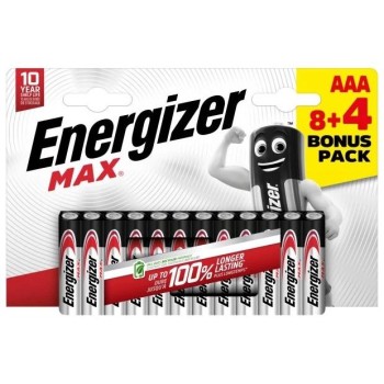 Elem 1.5V - AAA Energizer Max B8 LR03, MN2400, K3A, AM4 - 12 db - Elem 1.5V - AAA Energizer Max B8 LR03, MN2400, K3A, AM4 - 12 db -