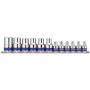 Dugókulcs - crowafej készlet 3/8-1/2'' E-Torx - E4-E20 sínen - 7113PR