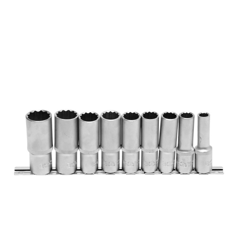 Dugókulcs - crowafej klt. 1/2" 12 sz. 10-24 mm 9 db-os hosszított (BGS-5253)