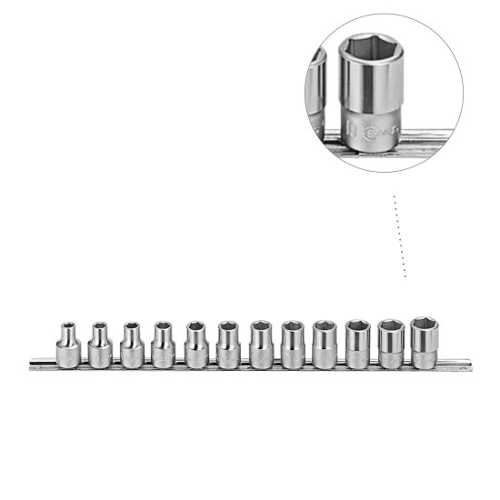 Dugókulcs - crowafej klt. 1/2" 6 lap 8-19 mm 12 db-os (GS-412M)