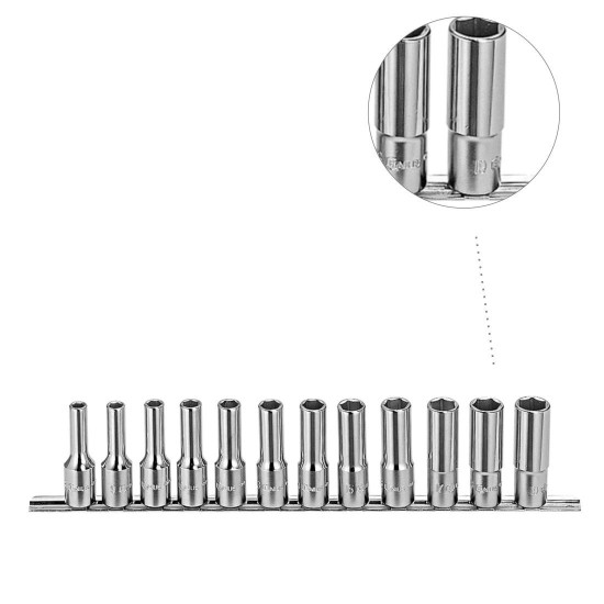 Dugókulcs - crowafej klt. 1/2" 6 lap 8-19 mm hosszított 12 db (GD-412M)