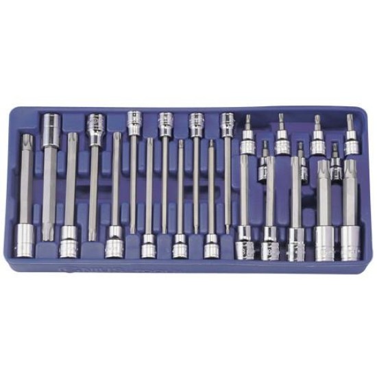 Tálcás Genius rátűzőkulcs klt. torx 3/8" + 1/2" 24 db-os 1/3 (BS-3424T)