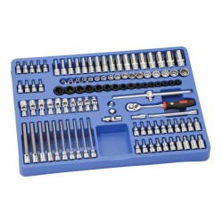 Tálcás Genius dugókulcs + rátűzőkulcs klt. 3/8" 106 db-os 1/1 (MS-106M)