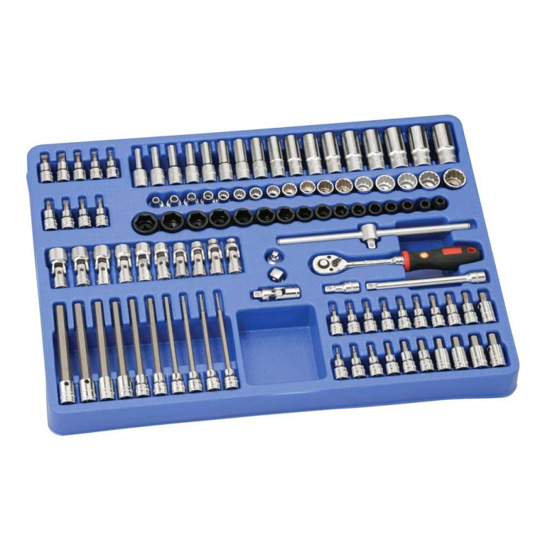 Tálcás Genius dugókulcs + rátűzőkulcs klt. 3/8" 106 db-os 1/1 (MS-106M)