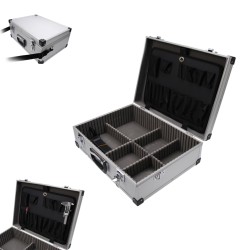 BGS 3304 alumínium szerszámos láda állítható rekeszekkel, vállpánttal