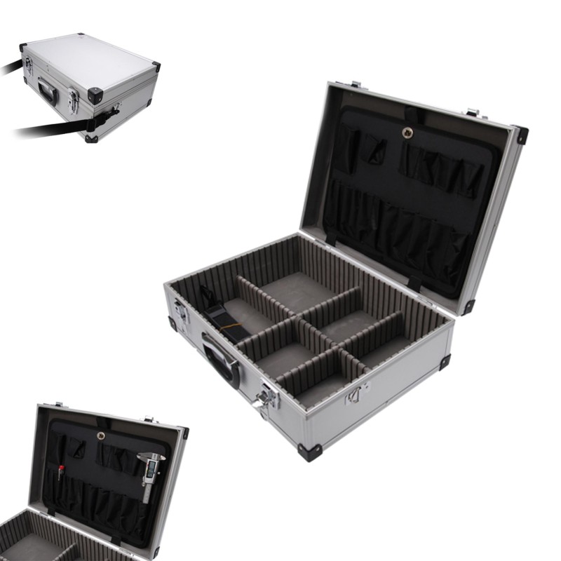 BGS 3304 alumínium szerszámos láda állítható rekeszekkel, vállpánttal