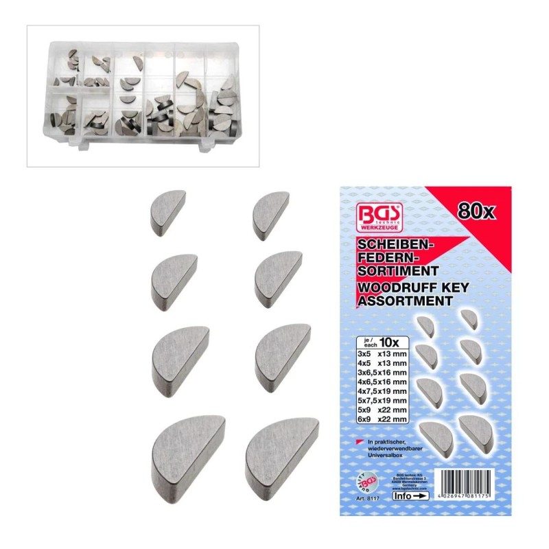 Retesz, acél - készletben 80 db (BGS-8117) Retesz, acél - készletben 80 db (BGS-8117)