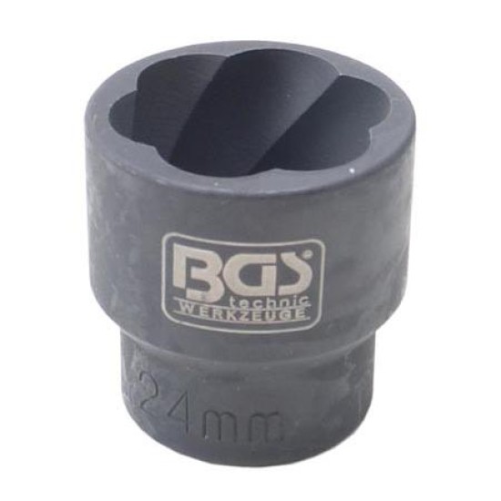 Kerékőr leszedő dugófej 1/2" rövid 24 mm-es (BGS-5268-24)