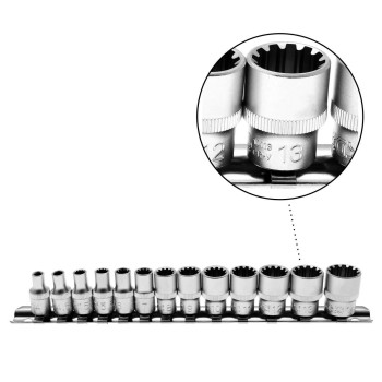 Dugókulcs - crowafej klt. 1/4" Gear Lock - Alldrive 13 db-os 4-14 mm (BGS-2150) Dugókulcs - crowafej klt. 1/4" Gear Lock - Alldrive 13 db-os 4-14 mm (BGS-2150)