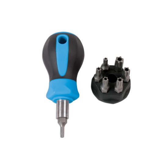 Csavarhúzó bit hajtó + torx lyukas bit klt. T10-T40 (LAS-6488)