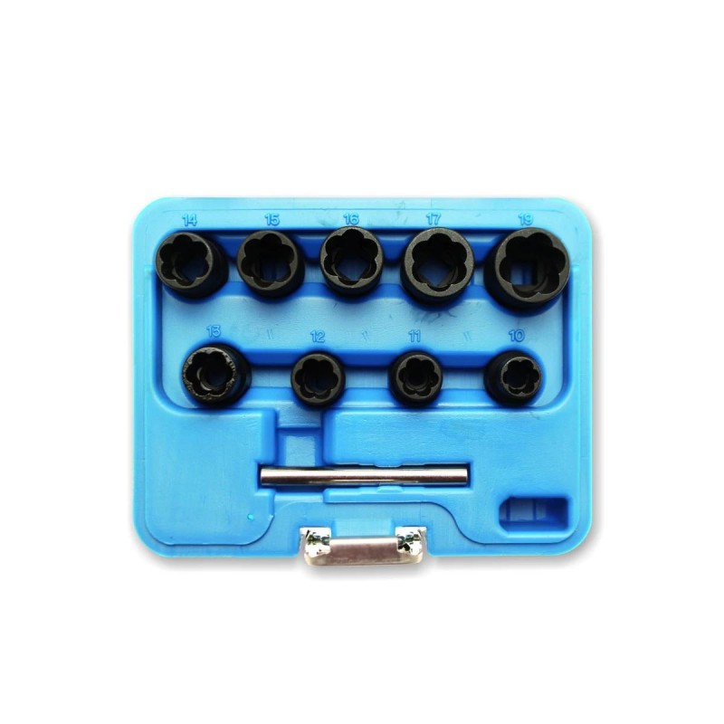 Csavarkiszedő klt. - sérült fejű csavarokhoz - bal spirál 3/8" (BGS-5265) Csavarkiszedő klt. - sérült fejű csavarokhoz - bal spirál 3/8" (BGS-5265)