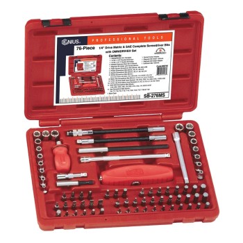 Csavarhúzó bit klt. univerzális 4:1-ben hajtó+flexi 76 db-os (SB-276MS)