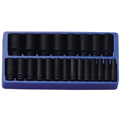 Tálcás Genius dugókulcs, gépi klt. 6 lapú h. colos 1/2 22 db-os 1/3 (DI-422S)