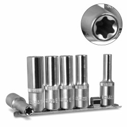 Dugókulcs - crowafej klt. 1/2" belső E-Torx E10-E20 hosszú 6 db-os (SW1413) Dugókulcs - crowafej klt. 1/2" belső E-Torx E10-E20 hosszú 6 db-os (SW1413)