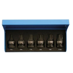 Dugókulcs, gépi Torx T55-T100 6 db-os - alacsony profil (LAS-4947) Dugókulcs, gépi Torx T55-T100 6 db-os - alacsony profil (LAS-4947)