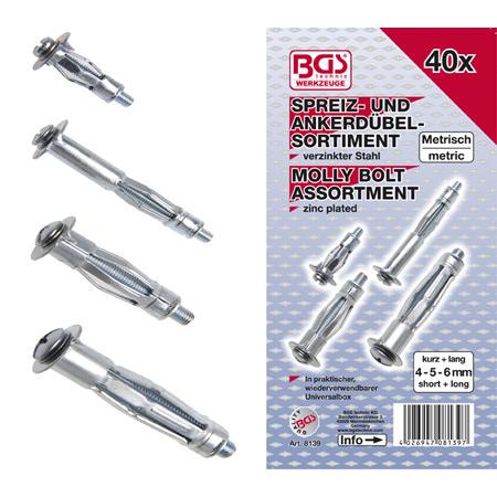 Fém tipli készlet 40 db (BGS-8139) Fém tipli készlet 40 db (BGS-8139)