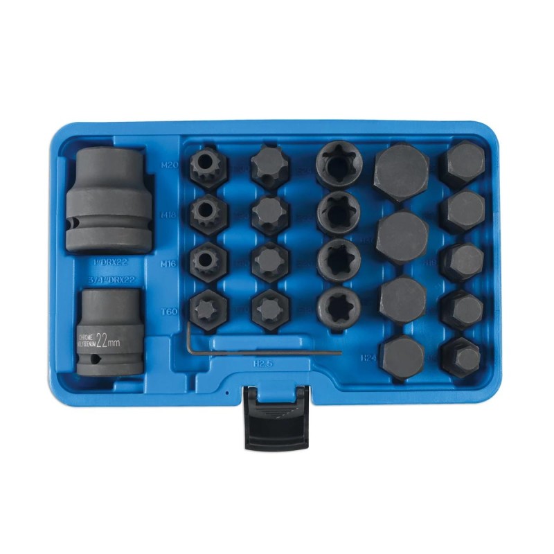 Bit készlet teherautós 3/4" és 1" 24 db-os gépi imbusz+torx+XZN+E-torx (LAS-6891) Bit készlet teherautós 3/4" és 1" 24 db-os gépi imbusz+torx+XZN+E-torx (LAS-6891)
