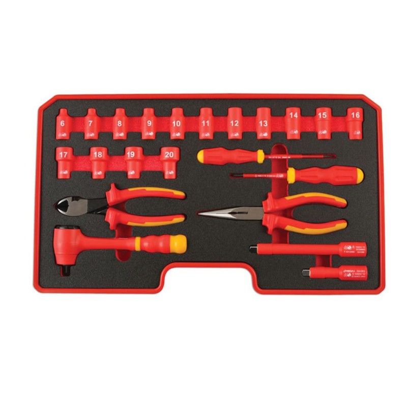 Dugókulcs klt. VDE 1000 V Szigetelt/Hibrid szerszám klt.3/8" 22 db-os (LAS-6146) Dugókulcs klt. VDE 1000 V Szigetelt/Hibrid szerszám klt.3/8" 22 db-os (LAS-6146)