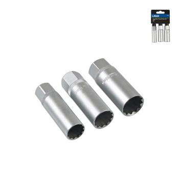 Gyertyadugókulcs klt. 14-16-18 mm Vékonyfalú 3/8" (LAS-7295)